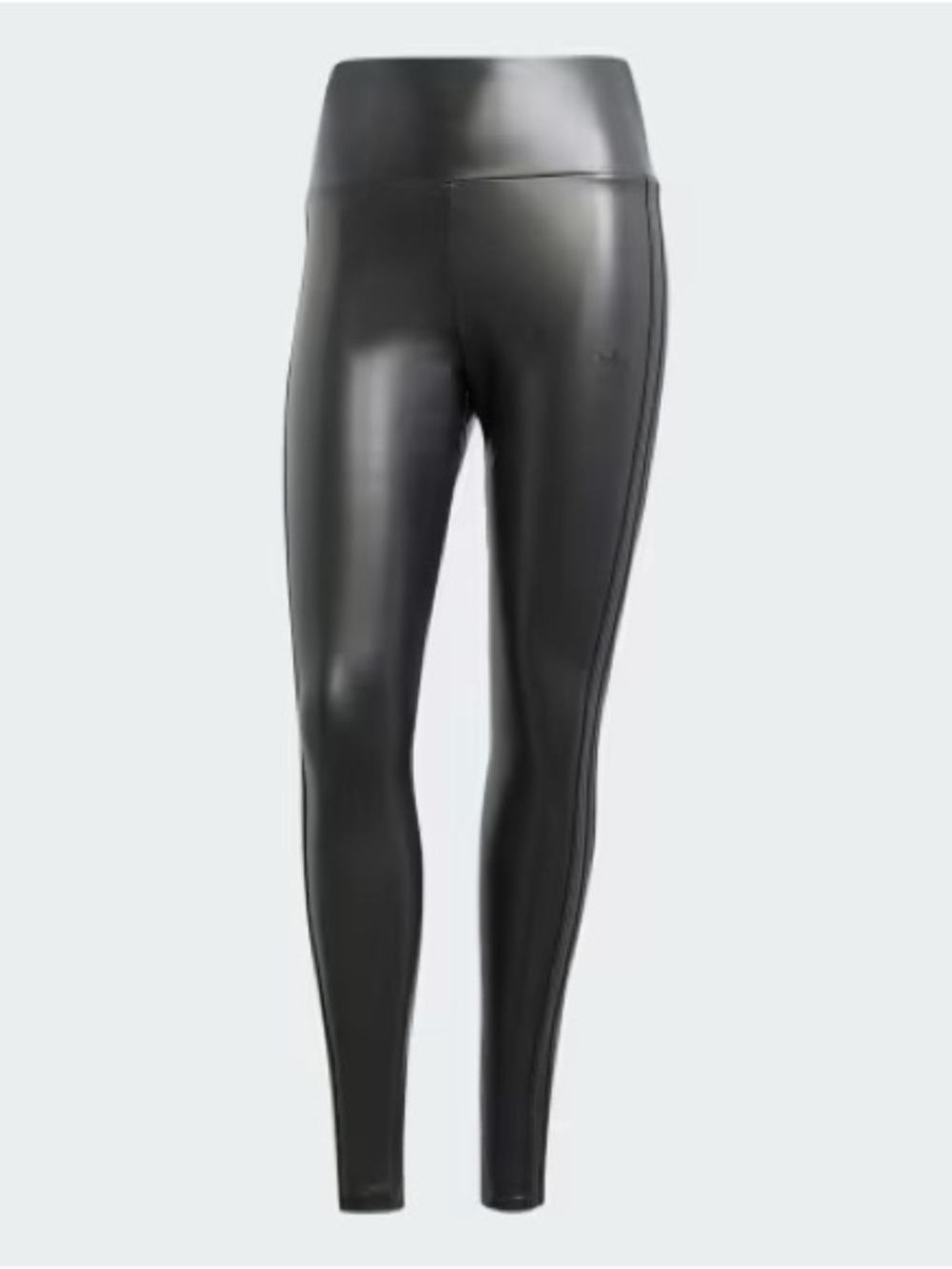 adidas Black Faux Leather-Look High-Waist Leggings